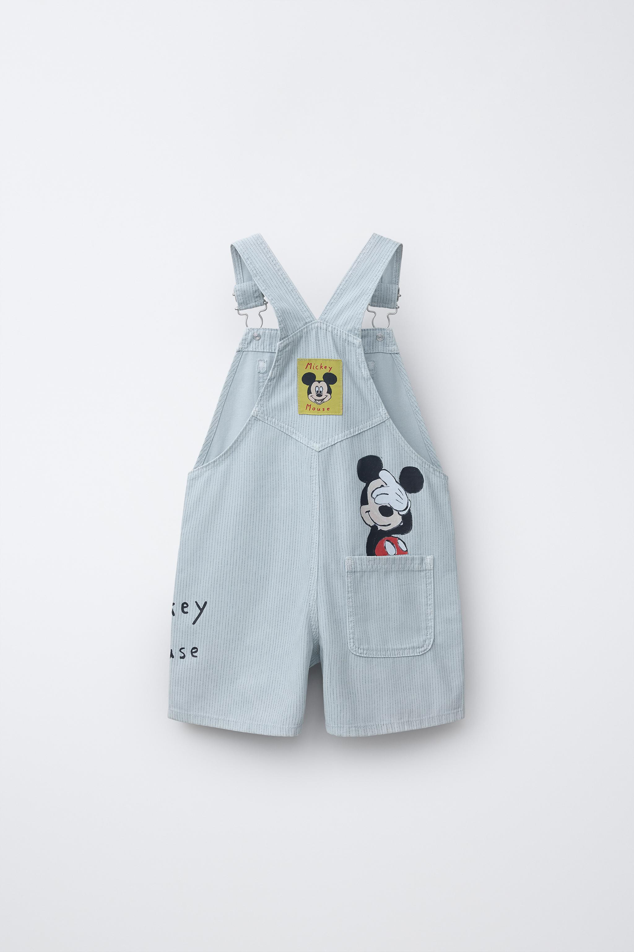 MICKEY MOUSE © DISNEY STRIPED CANVAS SHORT OVERALLS | Zara US