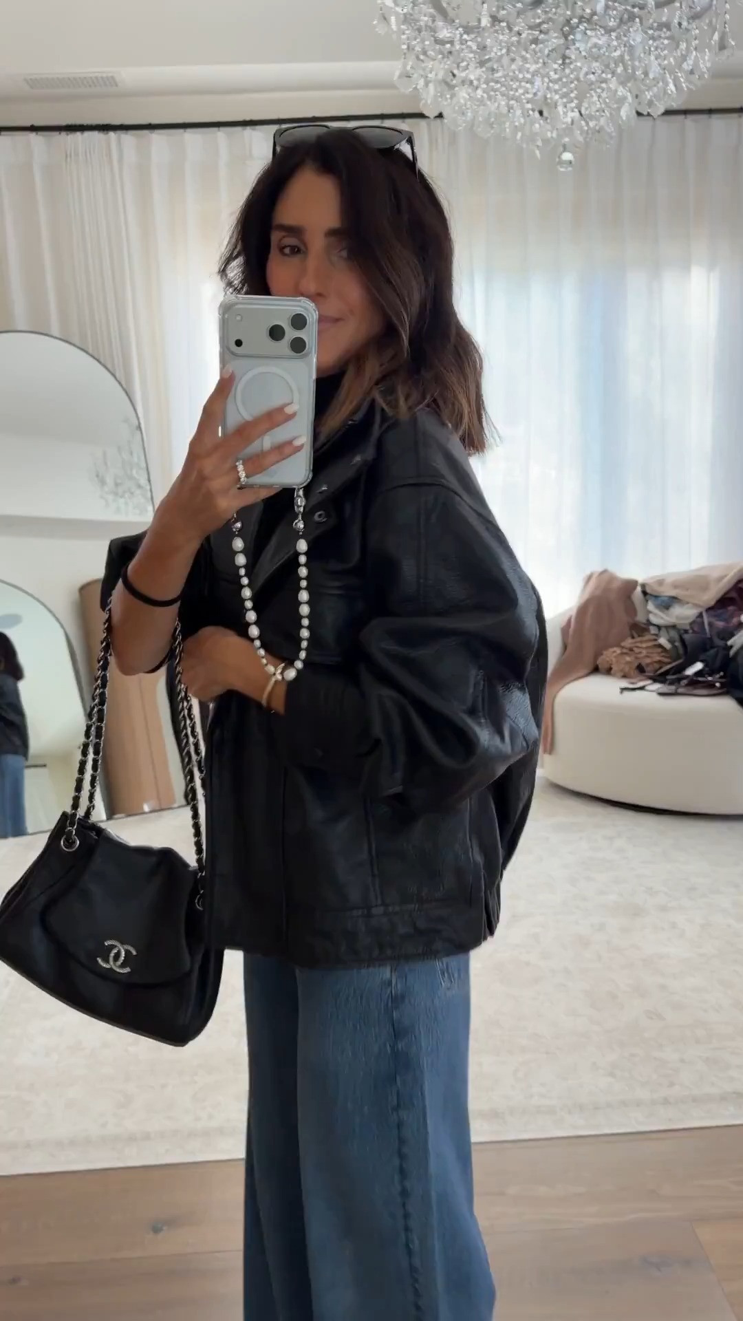 Obsessed with this @Zara jacket! Definitely looks designer. I’m just shy of 5-7” wearing the size XS runs naturally oversized #stylinbyaylin #jacket #zara 

 #LTKootd #LTKSeasonal #LTKOver40