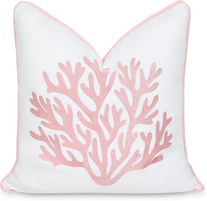 Hofdeco Premium Coastal Patio Indoor Outdoor Throw Pillow Cover Only, 20"x20" Water Repellent for... | Amazon (US)