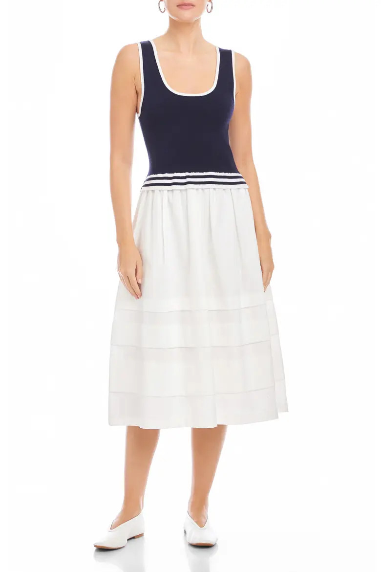 FIFTEEN TWENTY Thea Mixed Media Midi Dress (Women) | Nordstrom | Nordstrom