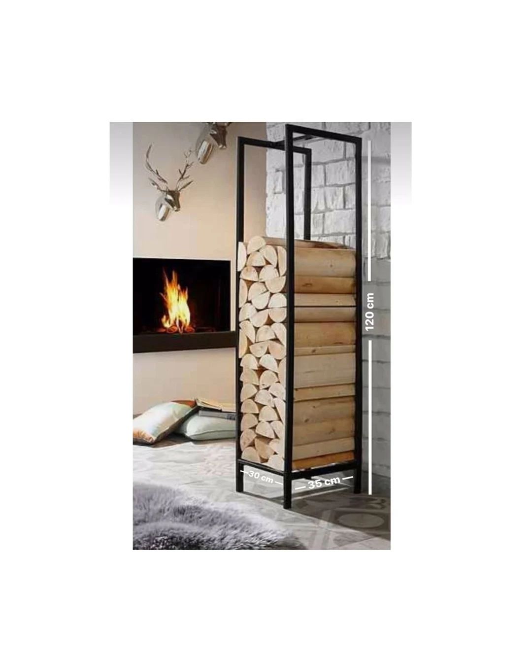 Decorative Fireplace Rack, Firewood Holder, Fireplace Rack Firewood Storage for Indoor or Outdoor... | Etsy (US)