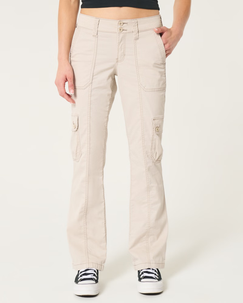 Mid-Rise Relaxed Boot Cargo Pants | Hollister (US)