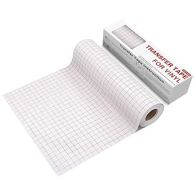 YRYM HT Clear Vinyl Transfer Paper Tape Roll-12 x 50 FT w/Alignment Grid Application Tape for Sil... | Amazon (US)