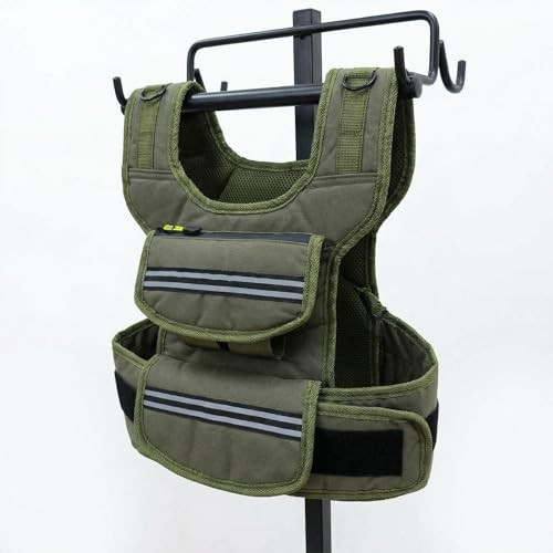Adjustable Weighted Vest, 35 Lbs Weight Vest for Men, Weighted Vest with Pocket/Reflective Strips/Solid Iron Weights,Dark Green | Amazon (US)