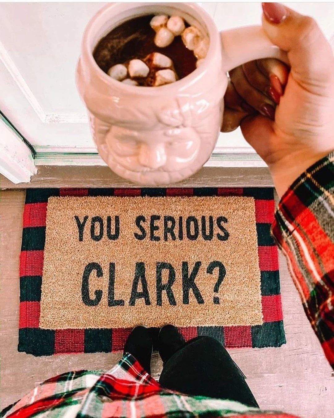 You serious Clark doormat,  Christmas doormat, holiday doormat, winter decor, porch decor | Etsy (US)