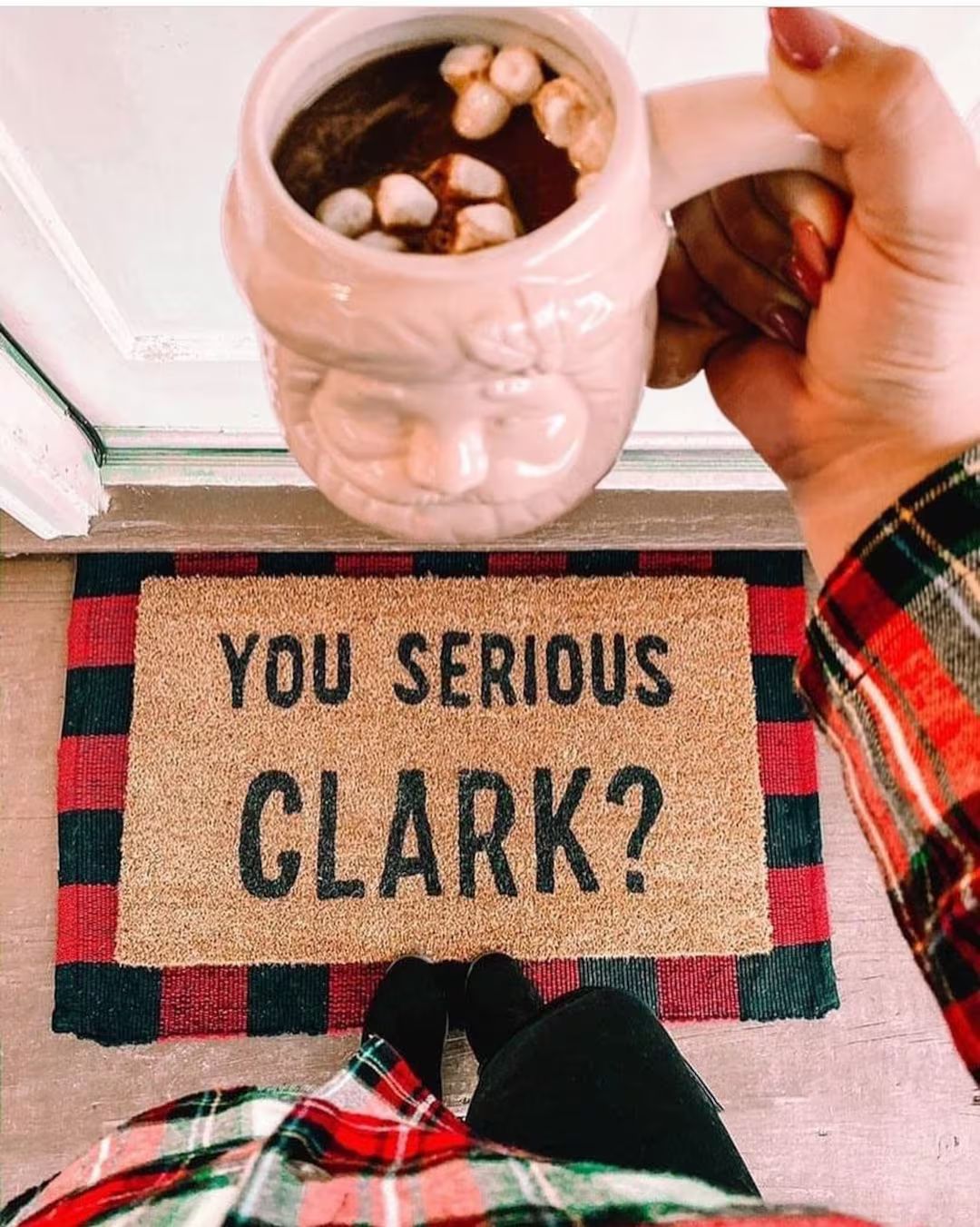 You serious Clark doormat,  Christmas doormat, holiday doormat, winter decor, porch decor | Etsy (US)