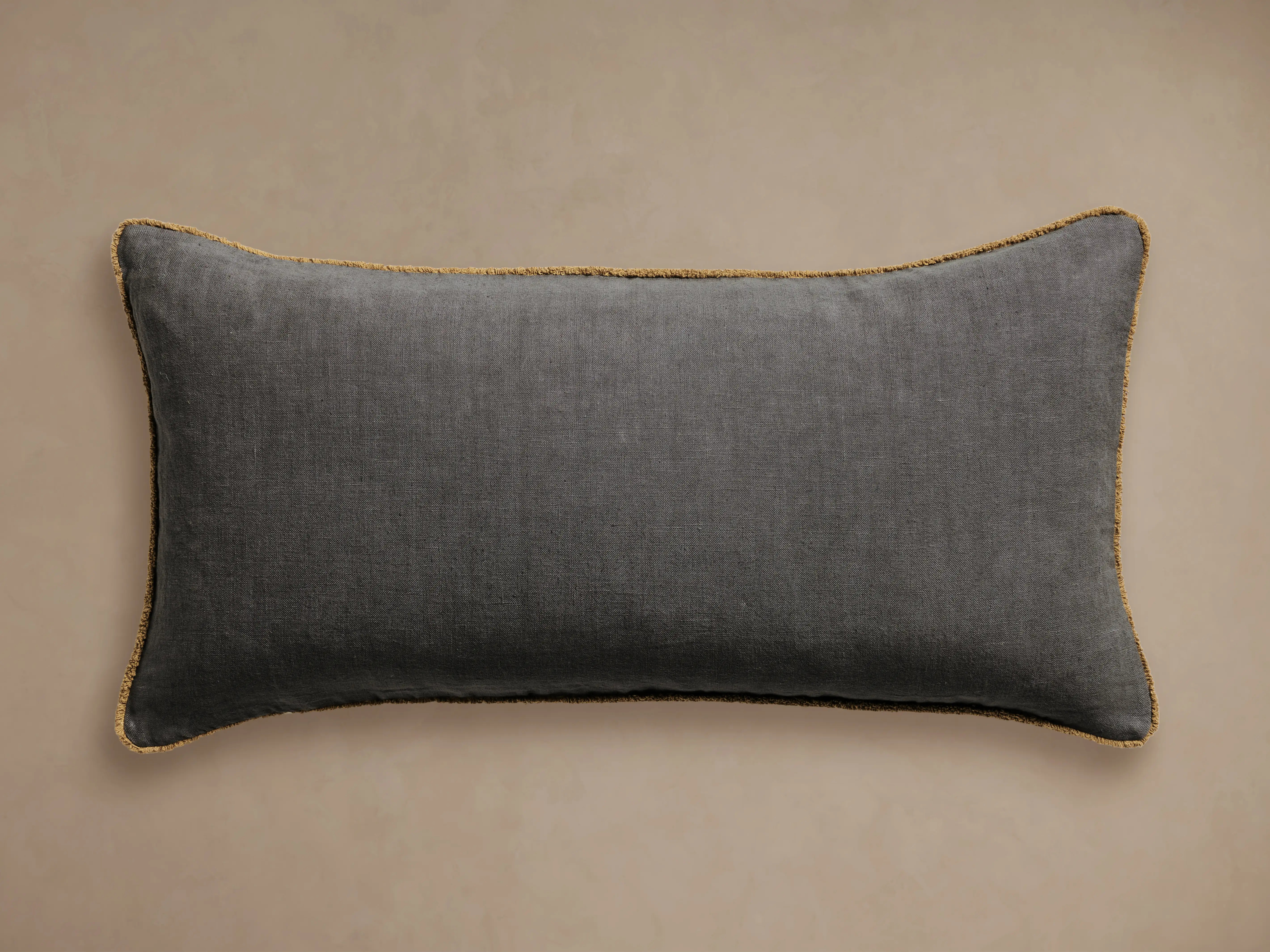 Contrast Edge Lumbar Pillow Cover in Slate | Arhaus