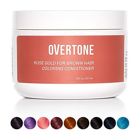 oVertone Haircare Semi-Permanent Color Depositing Conditioner with Shea Butter & Coconut Oil Rose Go | Walmart (US)