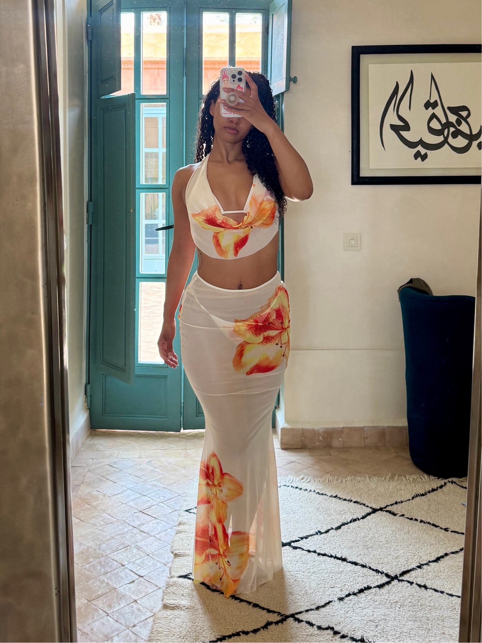 Mesh maxi halter neck set ✨ beautiful floral orange design, poolside outfit, beach club look 🏝️ #summer #bikini #swimwear #beachclub  #holiday #ibiza  #beach #beachclub #eurosummer #swimwear

#LTKSummerEdit #LTKTravel #LTKSwim