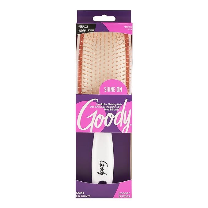 Goody Clean Radiance Paddle Brush with Copper Bristles - Medium to Thick Hair Detangler Comb Mass... | Amazon (US)
