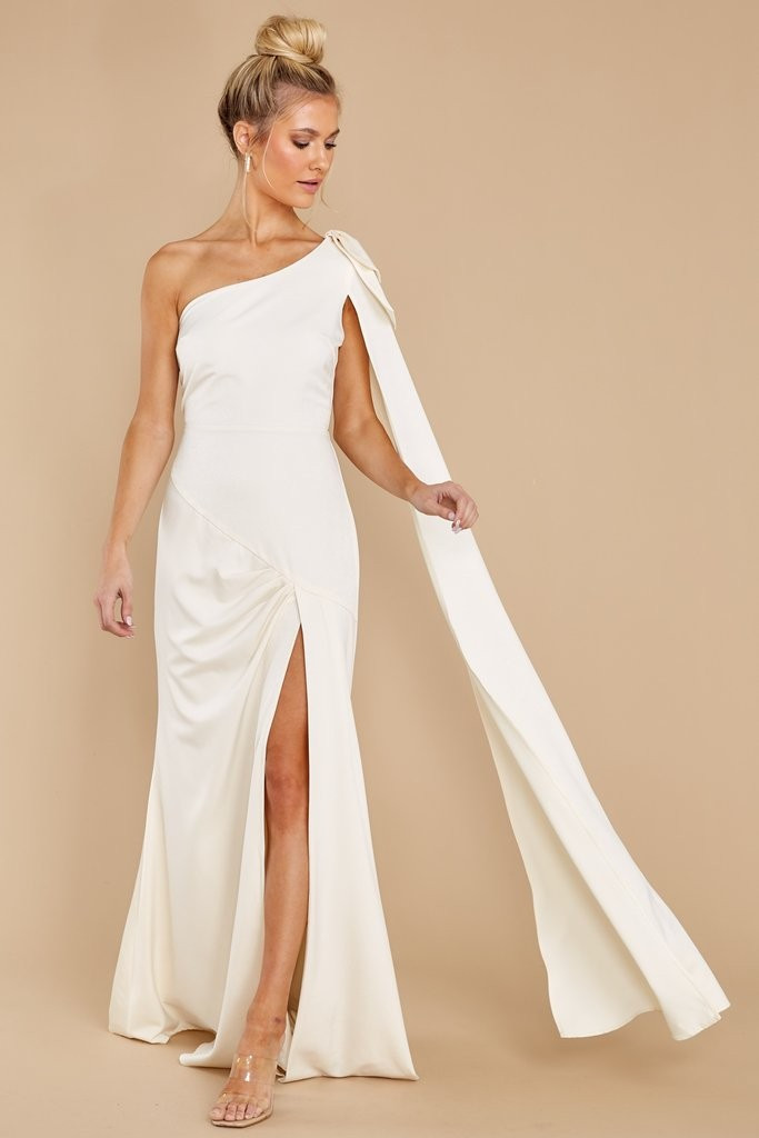 Elegance And Grace Ivory Maxi Dress | Red Dress 