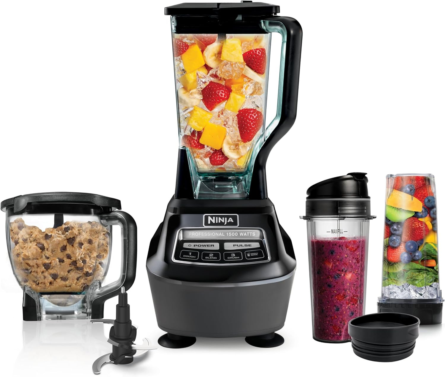 Ninja Kitchen System | All-in-One Food Processor & Blender for Smoothies | Includes Pitcher, (2) ... | Amazon (US)