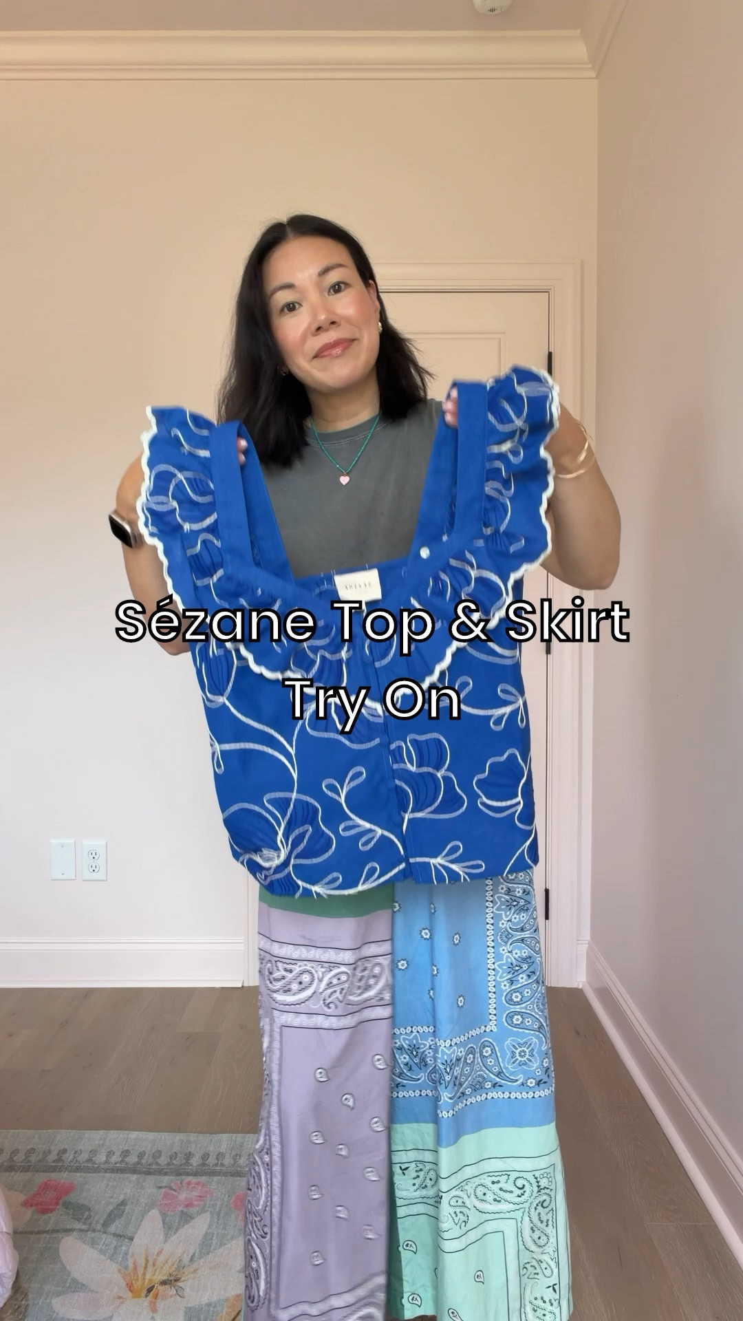 Sizing: wearing blue top in 4, blue skirt in 4, white jeans in 4, red smocked top in Small, white maxi skirt in XS, olive shorts in 2, white blouse in Small.

#LTKootd #LTKgrwm #LTKPetite
