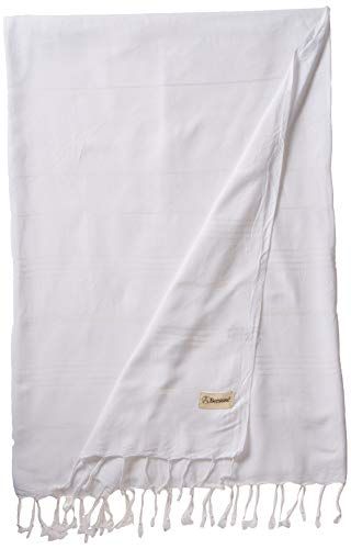 Bersuse 100% Cotton Anatolia XL Throw Blanket Turkish Towel - 61x82 Inches, White | Amazon (US)