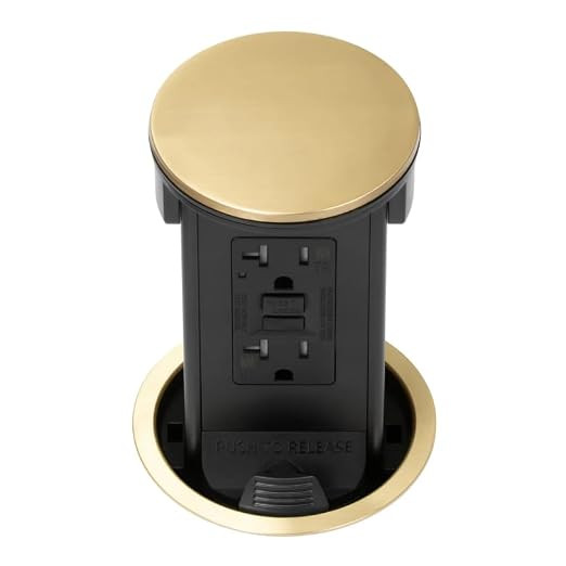 Round Kitchen Pop Up Outlet (GFCI, Brass) | Amazon (US)