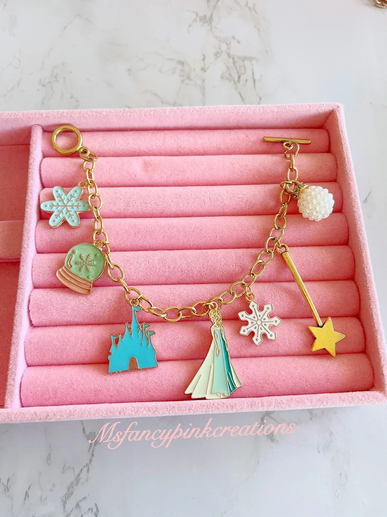 18k Gold Plated Frozen Disney Charm Bracelet | Etsy | Etsy (US)