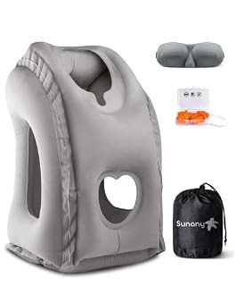 Sunany Travel Pillow, Inflatable Neck Pillow Used for Airplanes/Cars/Buses/Trains/Office Napping ... | Amazon (US)
