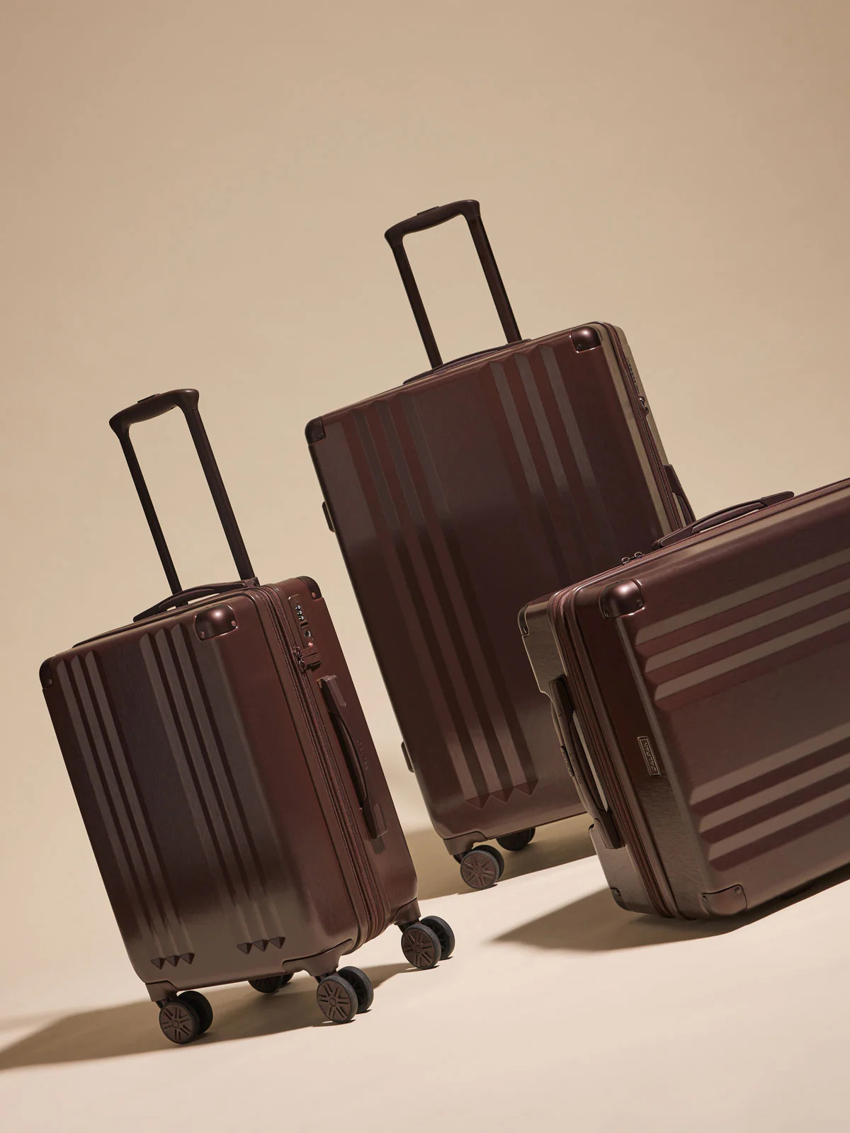 Ambeur 3-Piece Luggage Set in Walnut | CALPAK