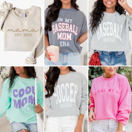 Mom sweatshirts, baseball mom, soccer mom, cool mom, 

#LTKfamily #LTKGiftGuide #LTKfindsunder50