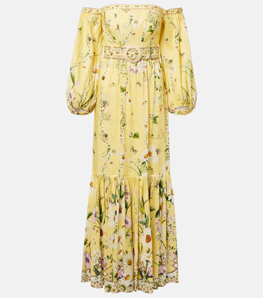 Floral linen and silk corset dress | Mytheresa (UK)