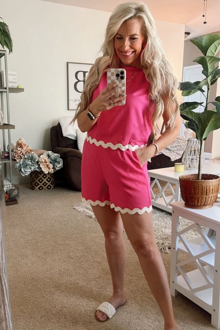 Summer outfit // give me all the hot pink and ricrac!! Two piece sets for summer!! 

Wearing a small 

#LTKstyletip #LTKfindsunder50 #LTKfindsunder100