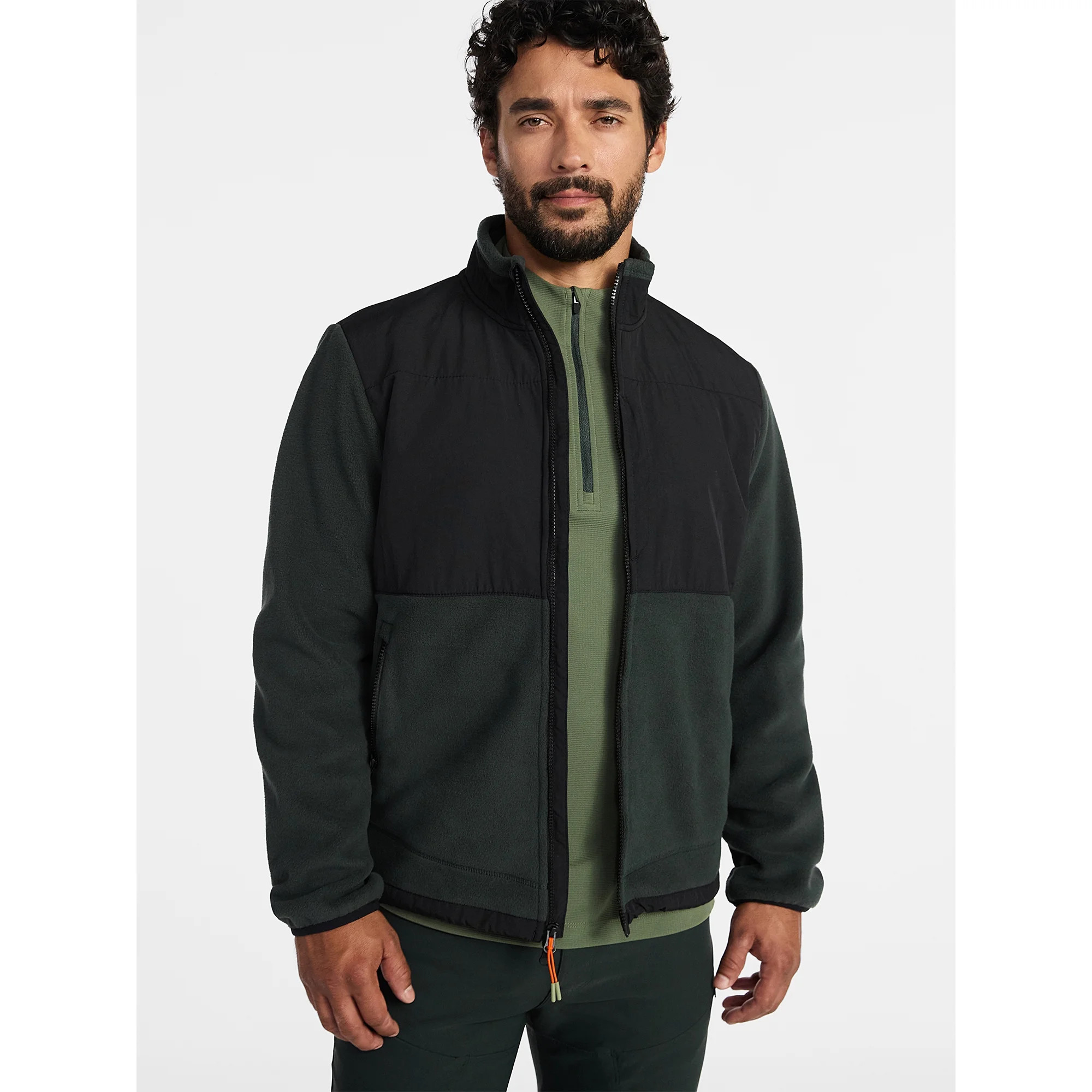 Ozark Trail Men's and Big Men's Mix Media Fleece Jacket, Sizes S-3XL | Walmart (US)