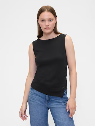 Asymmetrical Boatneck Button Top | Gap Factory | Gap Factory