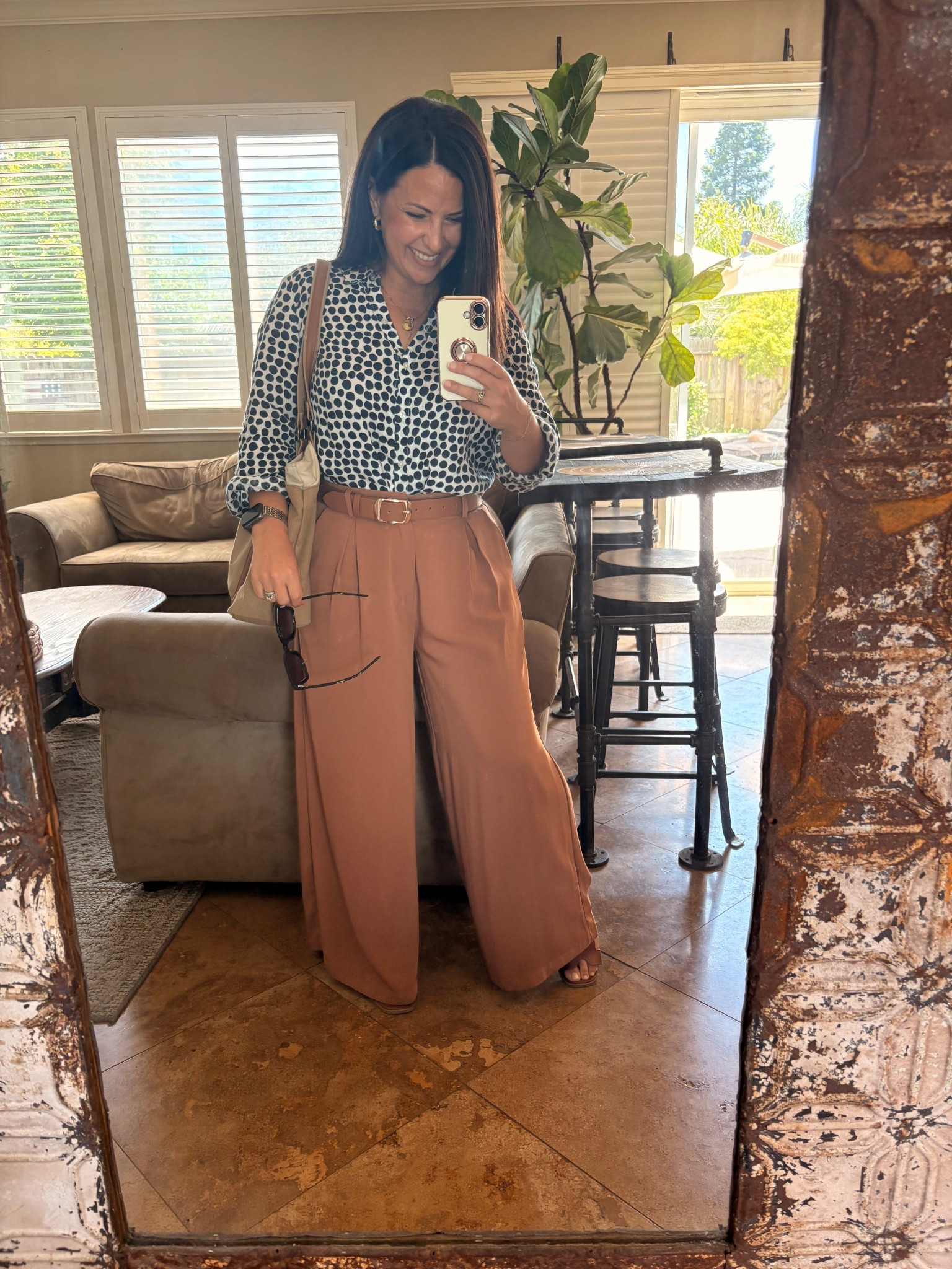 Polished but still easy 🤍
Flowy trousers + a printed blouse = the kind of outfit that makes you feel instantly put together without trying too hard.

These pants are so flattering (and actually petite-friendly 🙌) with the perfect drape—no overwhelming fabric, just a clean, elongating fit. Neutrals make it easy to mix, match, and wear on repeat for work or weekends.

Linked everything for you—classic, affordable, and petite-friendly pieces 🤎

#LTKStyle #PetiteFashion #PetiteFriendly #Over40Style #WorkwearStyle #EffortlessStyle #ClassicStyle #MomStyle #NeutralOutfits #AffordableFashion

#LTKOver40 #LTKPetite #LTKWorkwear