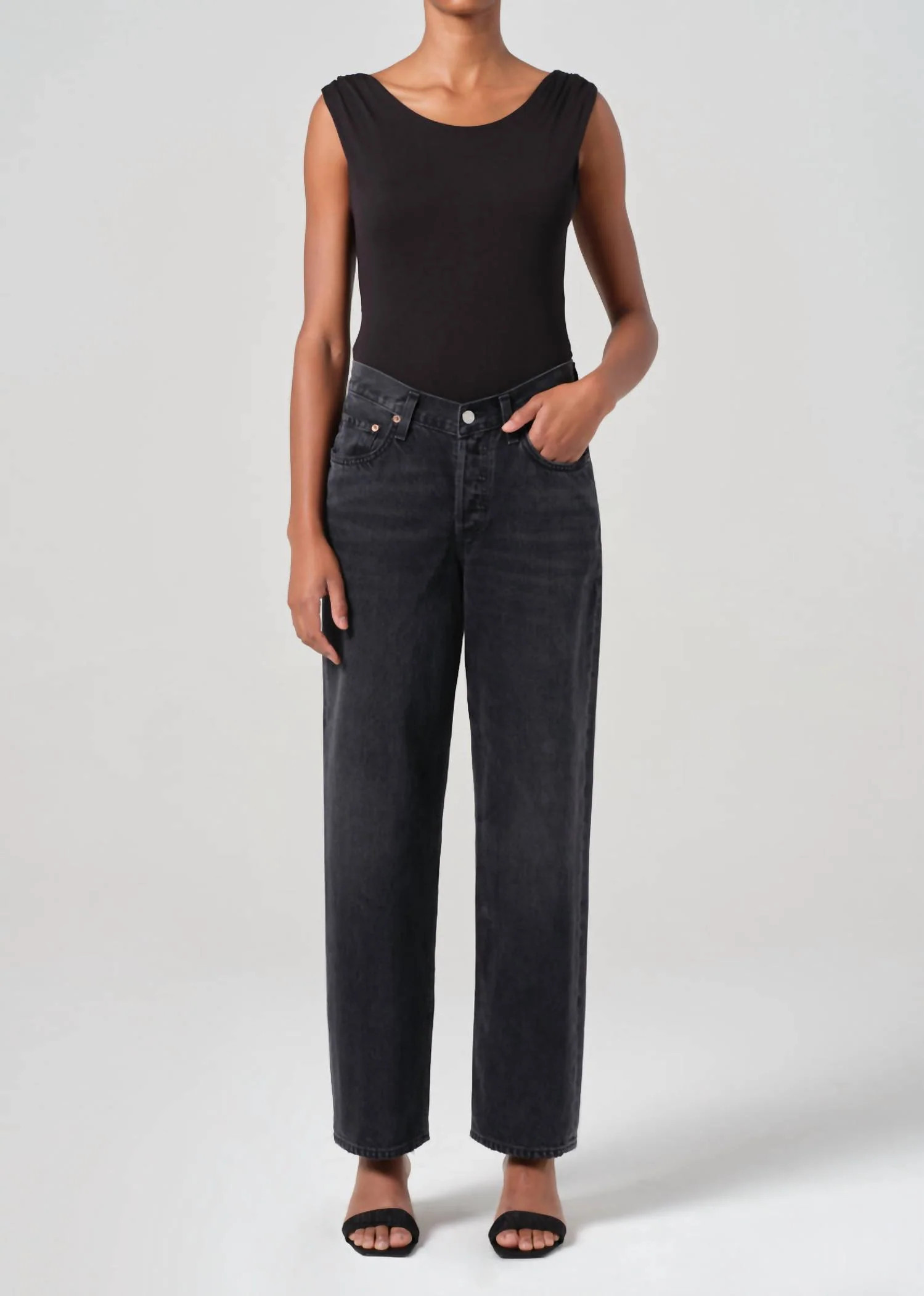 V-Waist Baggy Jean In Hitch | Shop Simon