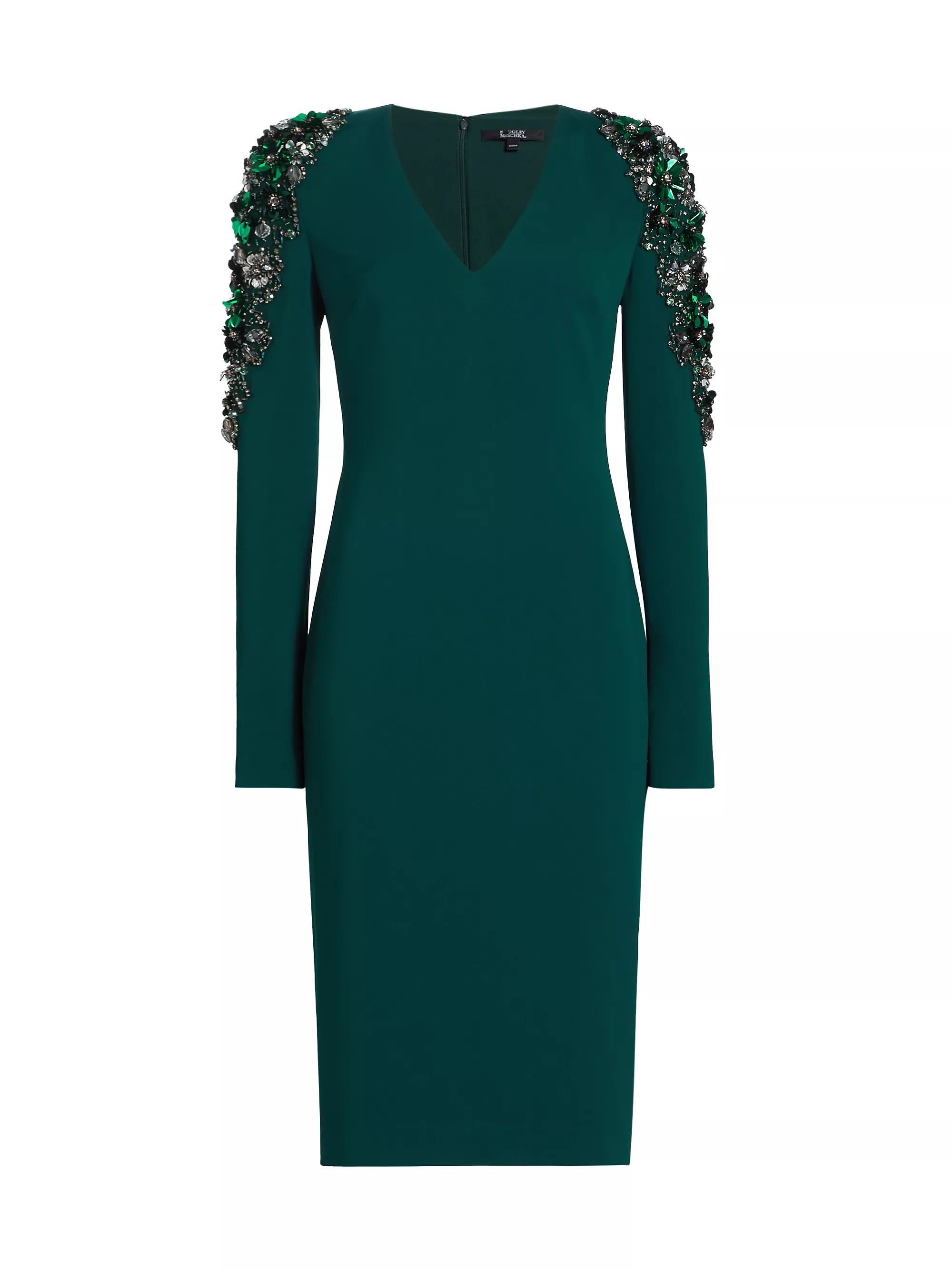 Embellished V-Neck Sheath Dress | Saks Fifth Avenue