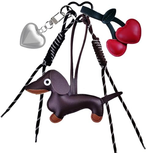 eswala Bag Charms Purse Charms kit Keychains for Women,Cute Leather Dog Heart Cherry Keychain Bag Charm for Handbag Accessories Tready Charms for Purses and Bags Cars Hanging Ornament Christmas Gifts | Amazon (US)