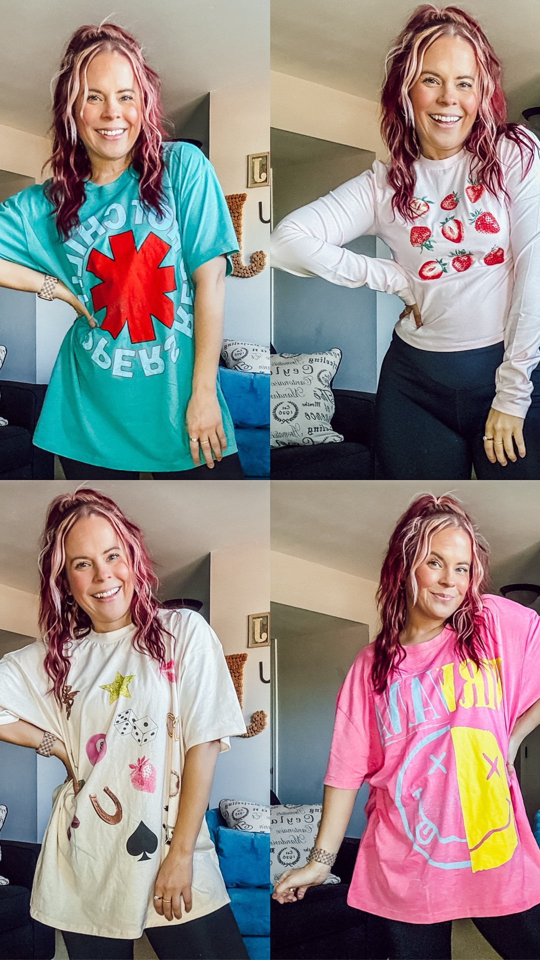 Graphic tees from Walmart and Target. I sized up in the longer tees for an oversized fit 

#LTKFindsUnder50 #LTKHoliday #LTKSeasonal