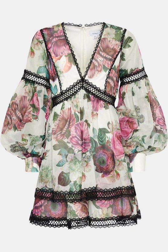 Alexandra Gallagher Lace Trim Blouson Sleeve Mini Dress | Coast (UK)