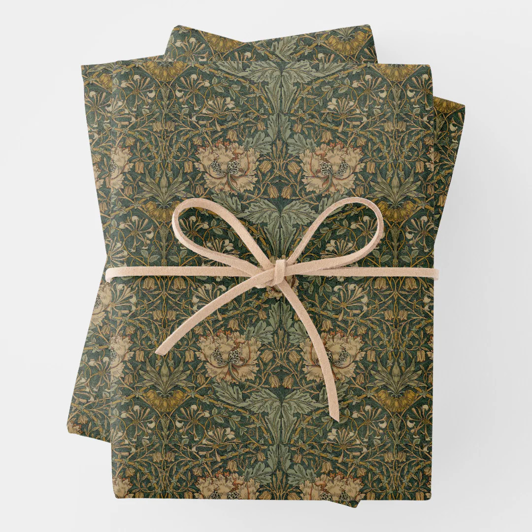 William Morris: Green Honeysuckle Wrapping Paper | Zazzle | Zazzle