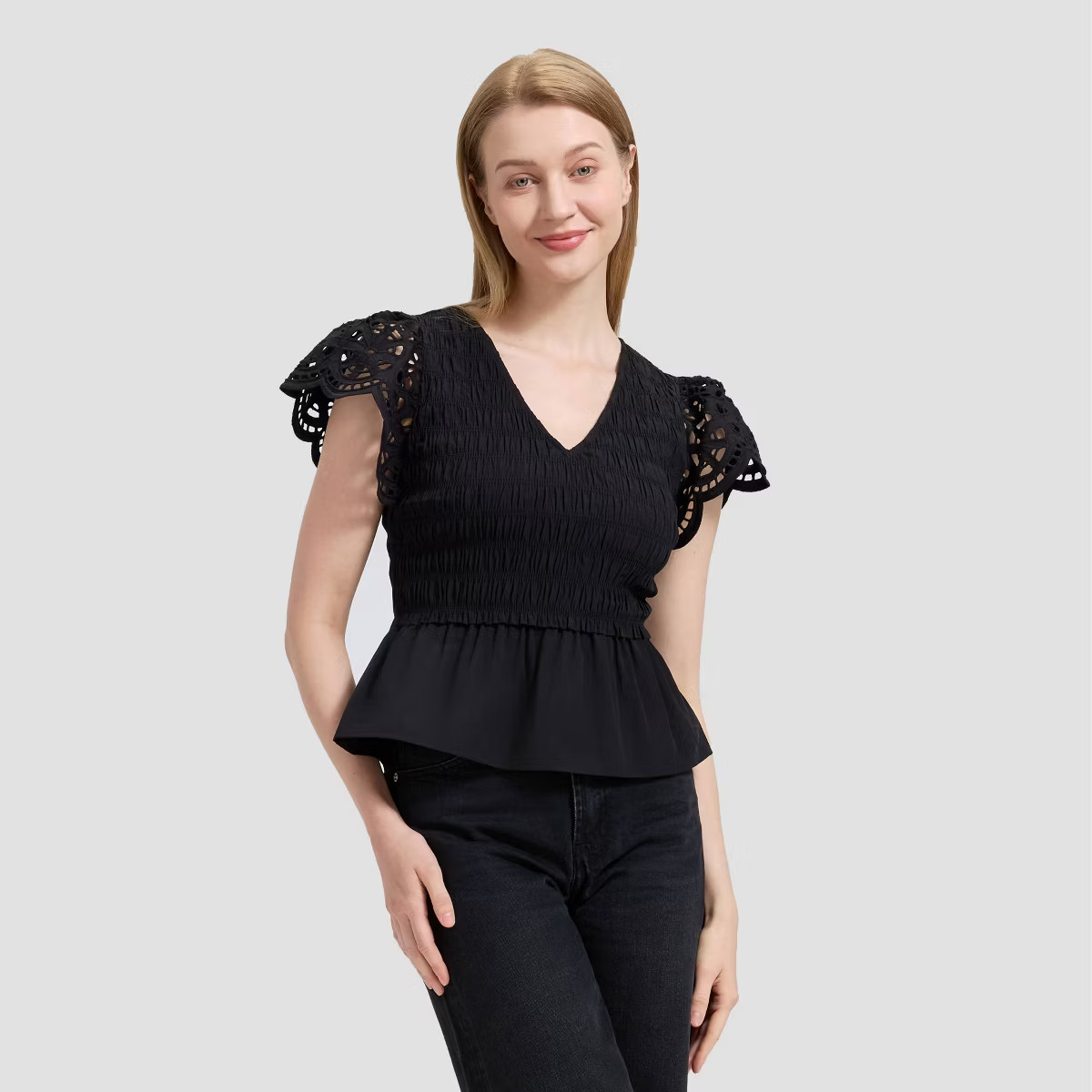 Women's Flutter Short Sleeve Blouse - Universal Thread™ | Target
