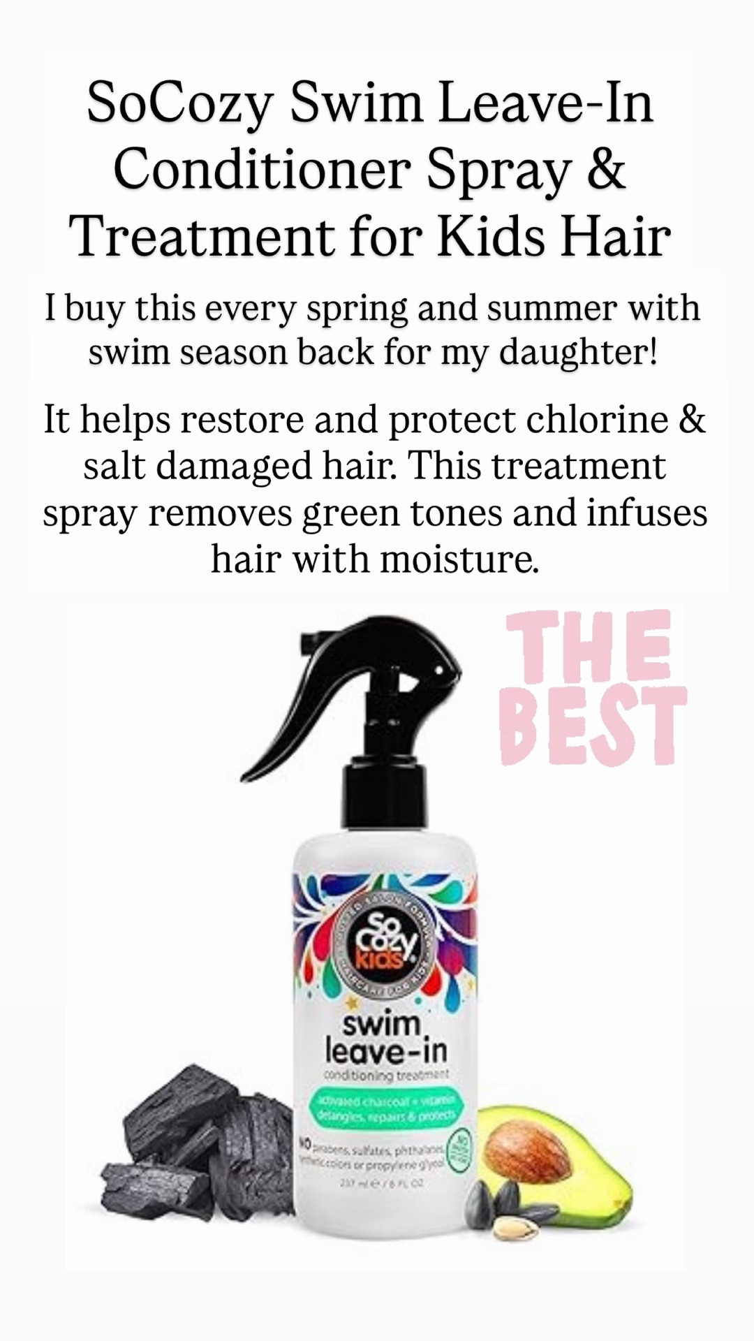 SoCozy helps restore and protect dry, chlorine & salt damaged hair. This kids treatment spray removes green tones and infuses hair with moisture

#LTKBeauty #LTKKids