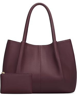 KKXIU Tote Bag for Women Vegan Leather Shoulder Purse Large Capacity Travel Bag | Amazon (US)