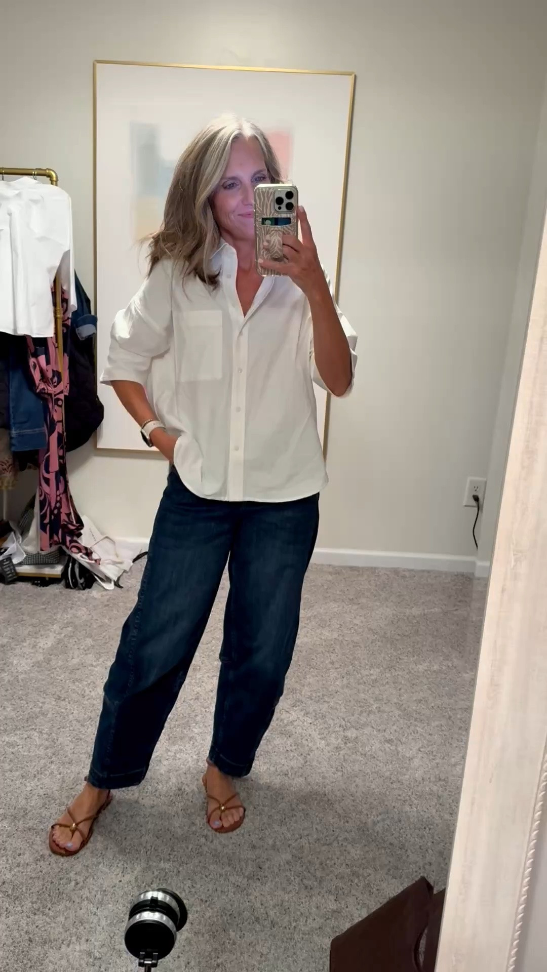 Wearing XS shirt and 4 jeans 
@Ruti @Anthropologie and

#LTKgrwm #LTKdayinmylife #LTKOver40