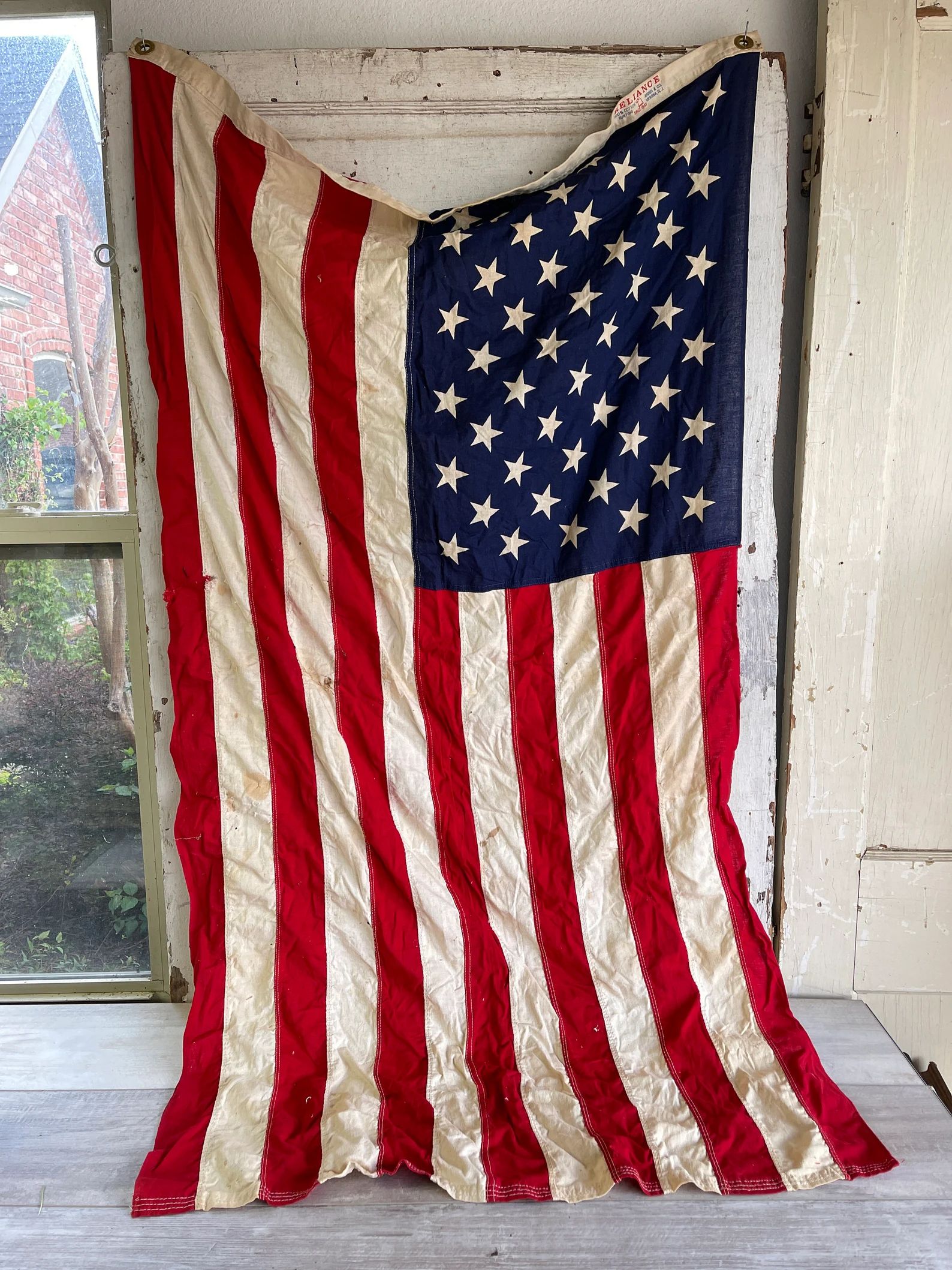 Vintage American Flag  Reliance Cotton Distressed Medium Size | Etsy | Etsy (US)