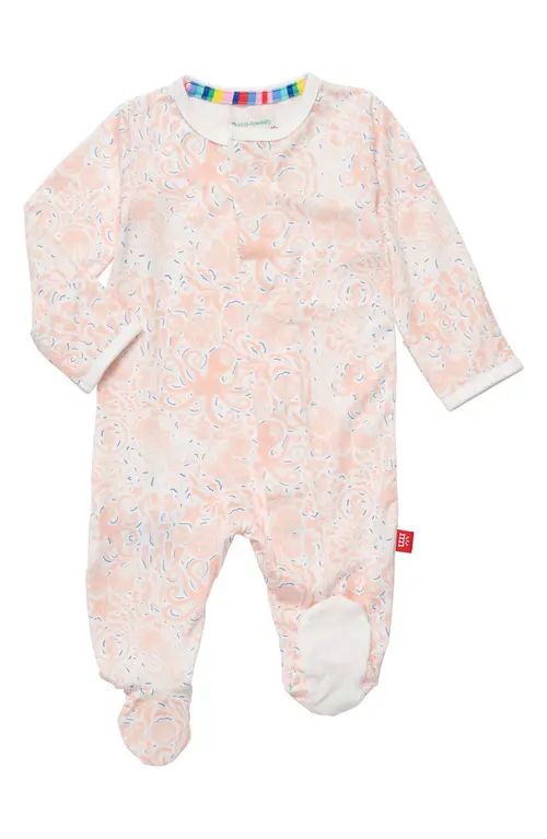 Magnetic Me Seas The Day Stretch Modal Footie in Pink at Nordstrom, Size 6-9M | Nordstrom