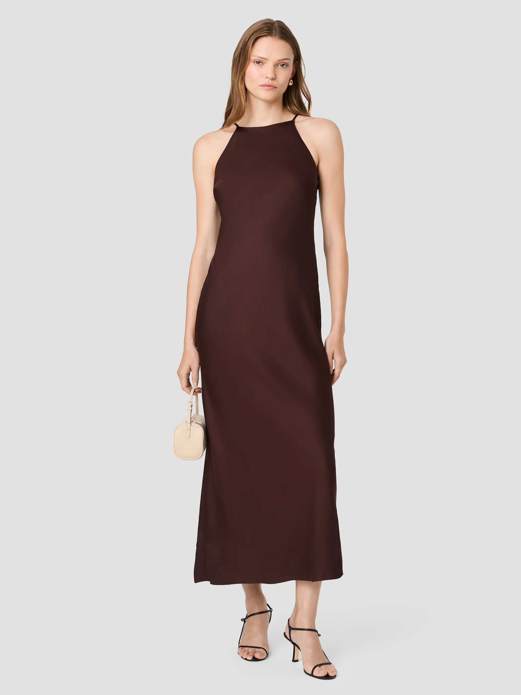 ENNIS SATIN HALTER MAXI SLIP DRESS | French Connection (US)