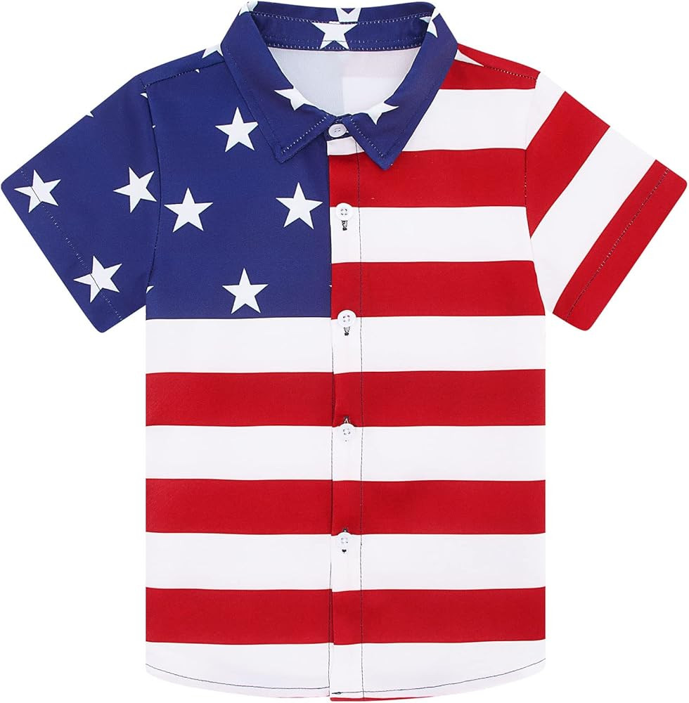 Enlifety 2-10T Kids Hawaiian Shirt Boys Girls Short Sleeve Button Down Shirts Hawaii Summer Casua... | Amazon (US)