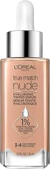 L'Oreal Paris Cosmetics True Match Nude Hyaluronic Tinted Serum with 1% Hyaluronic acid Instantly... | Amazon (US)