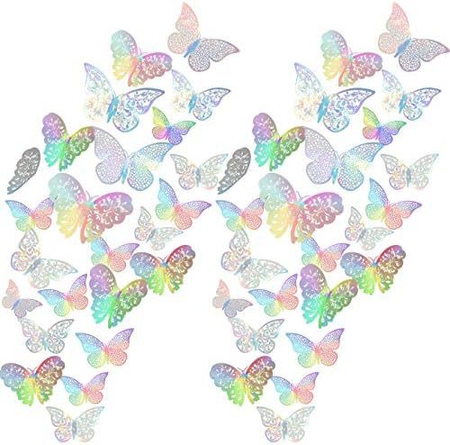 Amazon.com: Bememo 72 Pieces 3D Butterfly Wall Decals Sticker Wall Decal Decor Art Decorations St... | Amazon (US)