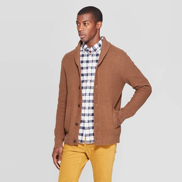 Men's Standard Fit Button-Up Mock Neck Sweater - Goodfellow & Co™ | Target
