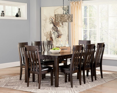 Haddigan Dining Table and 8 Chairs, Dark Brown | Ashley Homestore