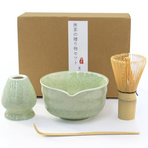 Matcha Whisk Set, Japanese Tea Set includes Matcha Bowl with Spout, Matcha Whisk and Holder, Bamboo Matcha Scoop - 4 Pcs Ceremonial Grade Matcha kit for Matcha Tea Lovers (Jade Green) | Amazon (US)