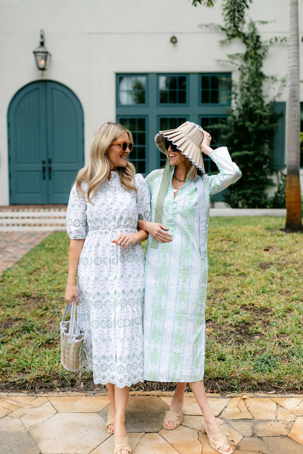 Gasparilla Green Eyelet Tie Front Midi Dress | Sail to Sable