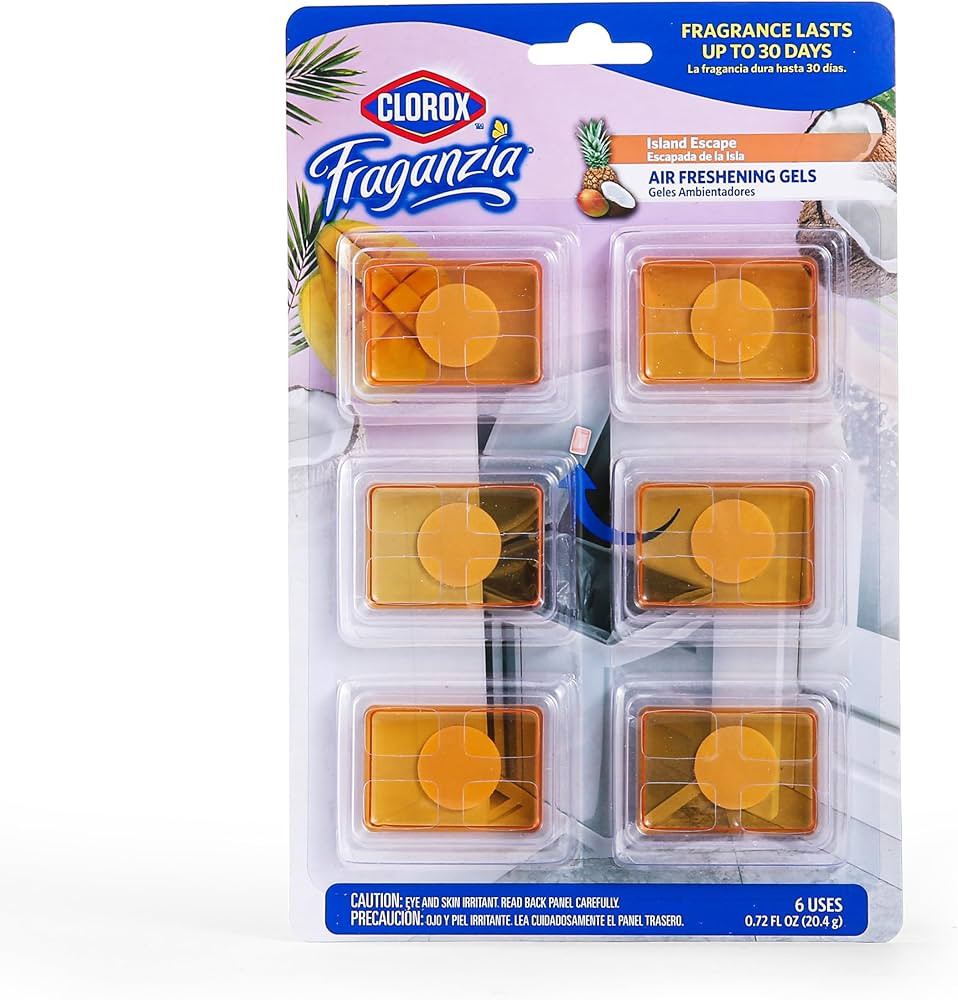 Clorox Fraganzia Adhesive Air Freshening Gels in Island Escape, 6pk | No-Plug, Battery-Free Air F... | Amazon (US)