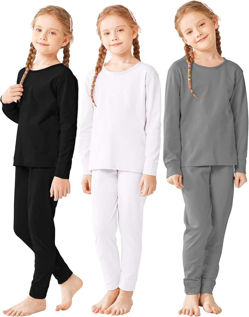 Resinta Girls Kids Cotton Thermal Underwear Set Toddler Girls Long Johns Kids Warm Base Layer Top... | Amazon (US)